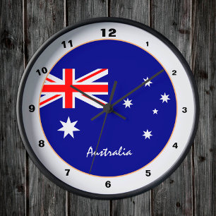 Australische Flagge & Australien modische Mode / D Runde Wanduhr