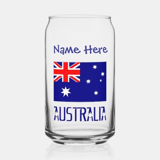 Australische Flagge Blaue Personalisierung Dosenglas (Vorderseite)