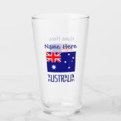 Australische Flagge Blaue Personalisierung Glas (Rückseite)