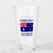 Australische Flagge Blaue Personalisierung Glas (Vorderseite)