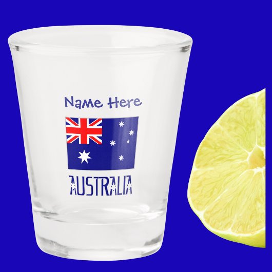 Australische Flagge Blaue Personalisierung Schnapsglas