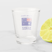 Australische Flagge Blaue Personalisierung Schnapsglas (Rückseite)