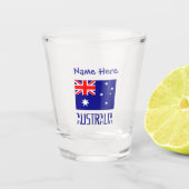 Australische Flagge Blaue Personalisierung Schnapsglas (Vorderseite)
