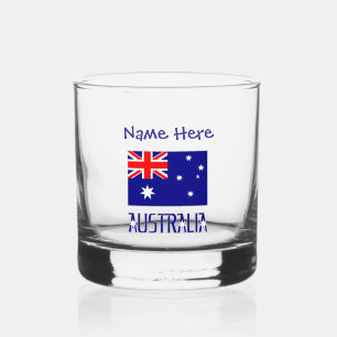 Australische Flagge Blaue Personalisierung Whiskyglas
