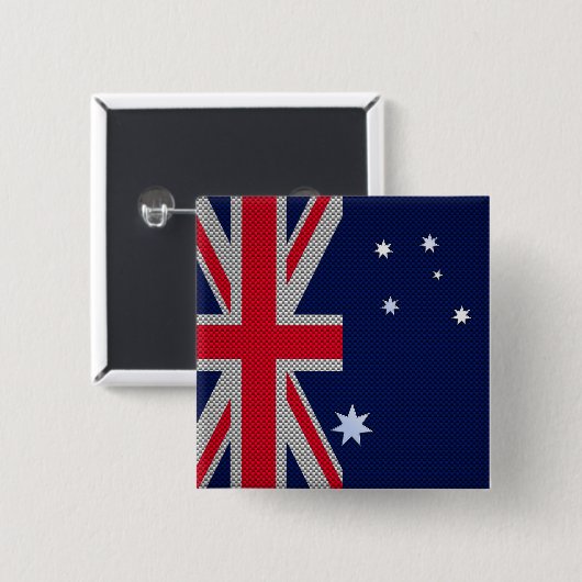 Australische Flagge Design Carbon Fiber Style Button (Vorne & Hinten)