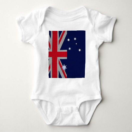 Australische Flagge Design Carbon Fibre Chrome Sty Baby Strampler (Vorderseite)