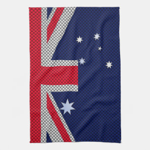 Australische Flagge Design Carbon Fibre Chrome Sty Handtuch