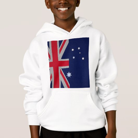 Australische Flagge Design Carbon Fibre Chrome Sty Hoodie (Vorderseite)