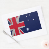 Australische Flagge Design Carbon Fibre Chrome Sty Rechteckiger Aufkleber (Umschlag)