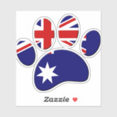 Australische Flagge Dog Paw Print Aufkleber (Blatt)