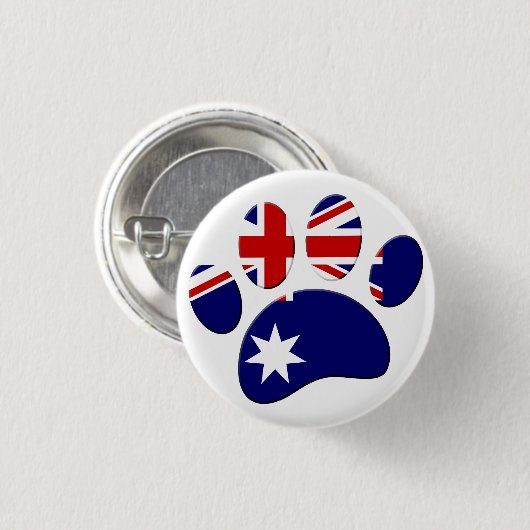Australische Flagge Dog Paw Print Button (Vorne & Hinten)