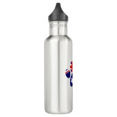 Australische Flagge Dog Paw Print Edelstahlflasche (Links)