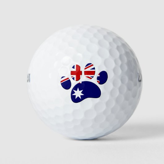 Australische Flagge Dog Paw Print Golfball (Vorderseite)