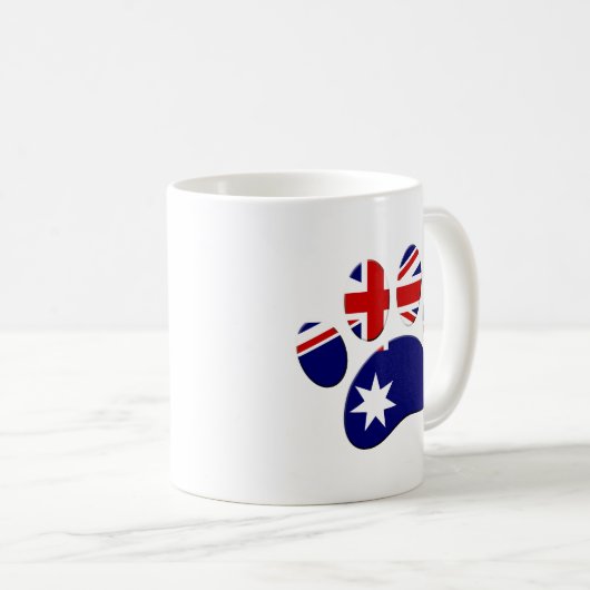 Australische Flagge Dog Paw Print Kaffeetasse (VorderseiteRechts)