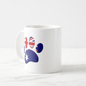 Australische Flagge Dog Paw Print Kaffeetasse (Vorderseite Links)