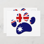 Australische Flagge Dog Paw Print Postkarte (Vorne/Hinten)