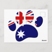 Australische Flagge Dog Paw Print Postkarte (Rückseite)
