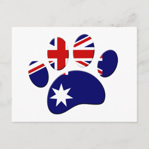 Australische Flagge Dog Paw Print Postkarte