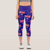 Australische Flagge druckt hoch in der Taille Capr Capri Leggings (Vorderseite)