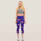 Australische Flagge druckt hoch in der Taille Capr Capri Leggings (Vorderseite)