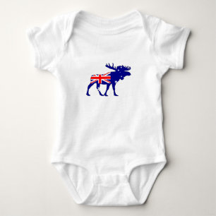 Australische Flagge - Elch Baby Strampler