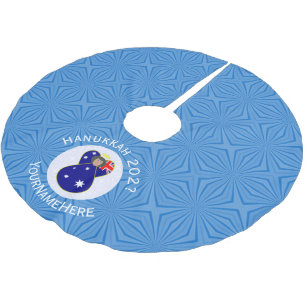Australische Flagge Engel Hanukkah Personalisiert Polyester Weihnachtsbaumdecke