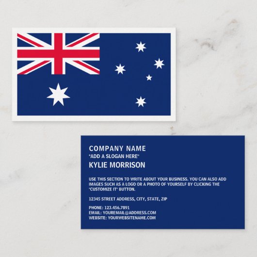 Australische Flagge, Flagge Australiens Visitenkarte (Vorne/Hinten)