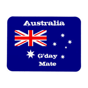 Australische Flagge & G-Day Mate, Ferien-/Sportfan Magnet