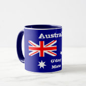 Australische Flagge & G'day Mate coffee Tasse/Aust Tasse (Vorderseite Links)
