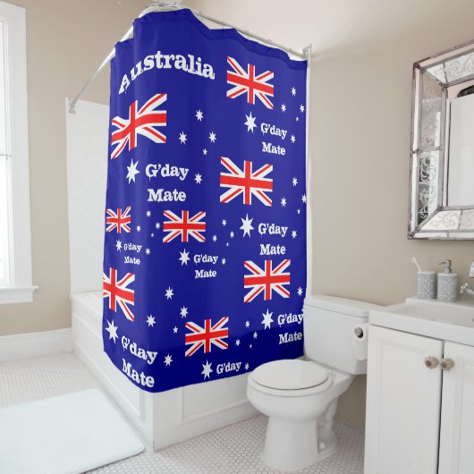 Australische Flagge & G'day Mate Dusche / Australi Duschvorhang (Beispiel)