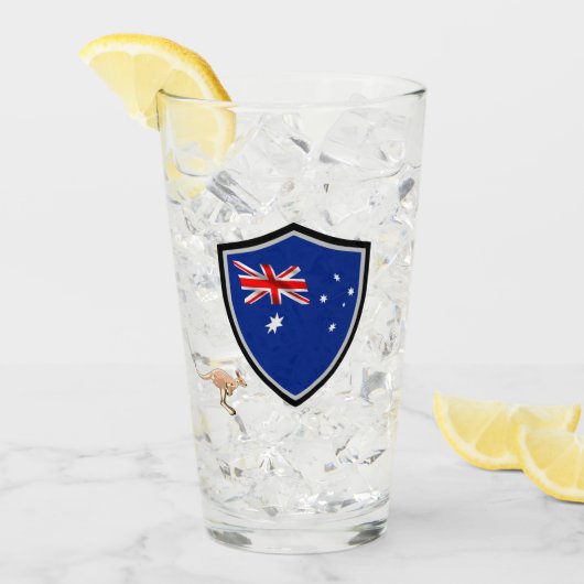 australische Flagge Glas (Vorderseite Ice)
