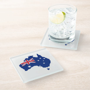 Australische Flagge Glasuntersetzer