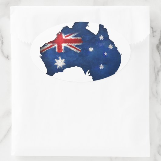Australische Flagge Graffiti Ovaler Aufkleber (Tasche)