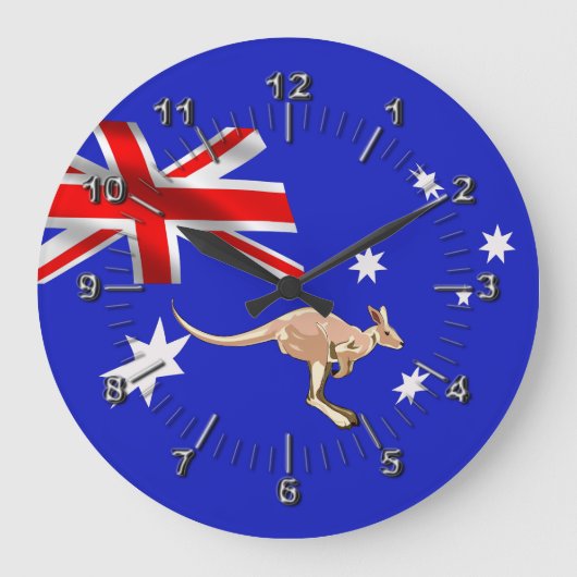 australische Flagge Große Wanduhr (Vorderseite)