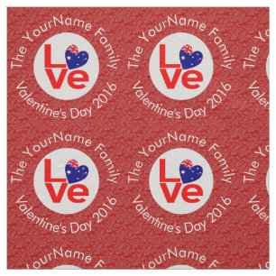 Australische Flagge Herz LIEBE Rot Personalisierte Stoff