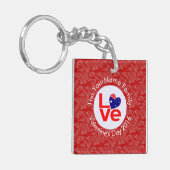 Australische Flagge Herzerrote LIEBE Schlüsselanhänger (Vorderseite links)