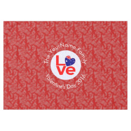 Australische Flagge Herzerrote LIEBE Tischdecke