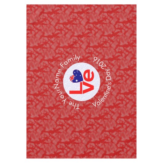 Australische Flagge Herzerrote LIEBE Tischdecke (Vorderseite)