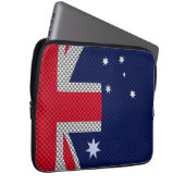Australische Flagge im Carbon Fibre Chrome-Stil Laptopschutzhülle (Vorne Rechts)