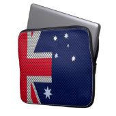Australische Flagge im Carbon Fibre Chrome-Stil Laptopschutzhülle (Vorderseite Links)