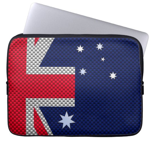 Australische Flagge im Carbon Fibre Chrome-Stil Laptopschutzhülle (Vorderseite)