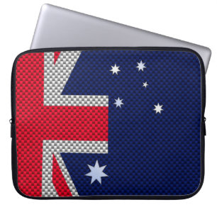 Australische Flagge im Carbon Fibre Chrome-Stil Laptopschutzhülle