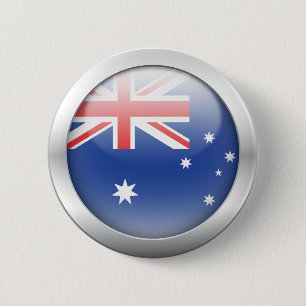 Australische Flagge in der Kugel Button
