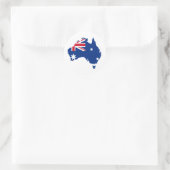 Australische Flagge in Form von Australien Runder Aufkleber (Tasche)
