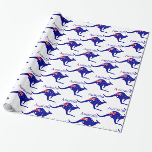 Australische Flagge Kangaroo Thunder_Cove Geschenkpapier