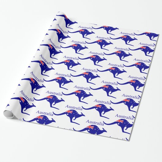 Australische Flagge Kangaroo Thunder_Cove Geschenkpapier (Ungerollt)