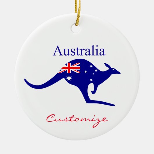 Australische Flagge Kangaroo Thunder_Cove Keramik Ornament (Vorne)