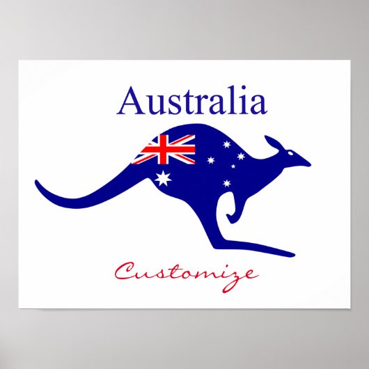 Australische Flagge Kangaroo Thunder_Cove Poster (Vorne)