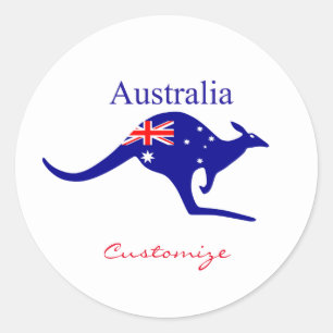 Australische Flagge Kangaroo Thunder_Cove Runder Aufkleber