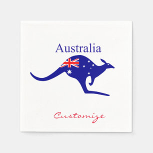 Australische Flagge Kangaroo Thunder_Cove Serviette